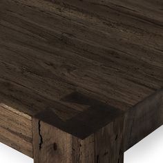 a close up of a wooden table with no one on it's legs or feet