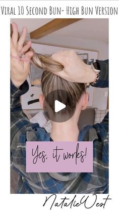 Quick Work Hairstyles, Two Buns, Easy Bun, Messy Buns, Hair Tips Video, High Bun