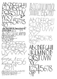 some type of font and numbers that are in different styles, with the letters on each side