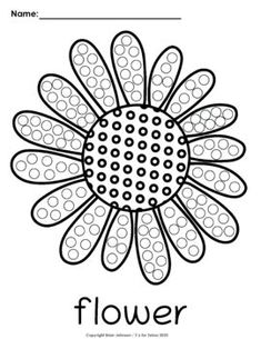 a flower worksheet for children to color