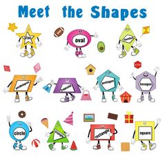 PRICES MAY VARY. · ►Shapes Educational Learning for Kids Decoration：The geometry wall stickers are made up of colorful&cartoon star,triangle,hexagon,rhombus,square, rectangle, round,oval,triangle,polygon,parallelogram,diamond,when your child sees it will be attracted, big help to young children learning to identify shapes and read shape words! . · ►Decoration Scenes: This colorful cartoon shapes wall decal are perfect for school decoration! It’s a great window cling or wall decal. Children’s roo Toddler Classroom Decorations, Cartoon Shapes, Classroom Kindergarten, Preschool Decor, Cartoon Star, Wall Stickers For Kids, School Decoration, Room Drawing, English Activities For Kids