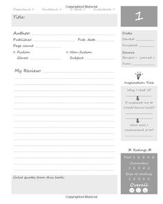 an image of a printable workbook with the title's name and page numbers