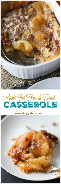 an apple pie french toast casserole on a plate