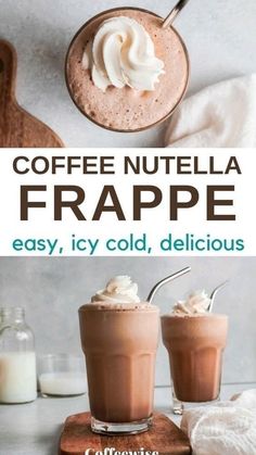 coffee nutella frappe is an easy, icy cold drink