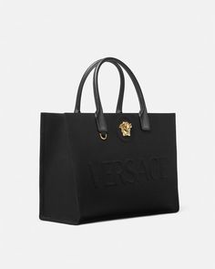 Women's Designer Bags | VERSACE UK Versace Bag, Womens Designer Bags, Versace Bags, Tote Bag Pattern, Large Tote Bag, Leather Items, Black Tote Bag, Canvas Tote Bag, Large Tote