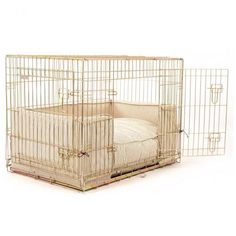 a cage with two small beds in it