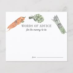 words of advice for the mommy - to - be carrots and broccoli