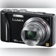 a digital camera is shown with the lens up to its full view point and body