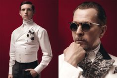 Prada Steampunk collection with Gary Oldman Prada Menswear, Jamie Bell, Garrett Hedlund, The Dictator, Steampunk Heart, David Sims, Willem Dafoe, Gary Oldman, Mens Fall