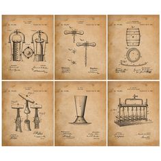 four different types of beer making apparatuss from the early 1900's and 1950's