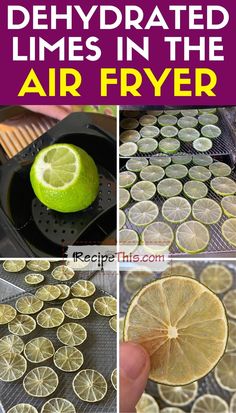 lemons and lime slices are being cooked in the air fryer