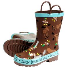 Duck Duck Moose Toddler Rain Boots Brown Rain Boots, Duck Duck Goose, Toddler Rain Boots, Duck Pins, Animal World, Duck Duck, Baby Ducks, Do You Remember, Ducks