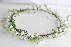 Flower Girl Crown, Wedding Flower Crown, Bride Flower Crwon, Flower Girl Flower Crown, Boho Flower Crown, Flower Girl Headpiece, Flower Head Wreath A beautiful wreath in a rustic style for the bride or bridesmaids and flower girl. Great for wedding dress. Perfect for shooting outdoors, as well as wedding ceremonies. Delicate flowers and leaves will complement your look and will be a great addition to your style. Plastic Flowers flowers color white and light pinkand. Knotted from the back of the Flower Crown For Flower Girl, Simple Flower Crown, Daisy Crown, Flower Girl Headpiece, Flower Head Wreaths, Boho Flower Crown, Flower Girl Crown, Bride Flowers, Flower Crown Wedding