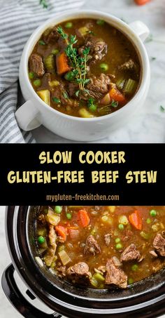 slow cooker gluten - free beef stew in a crock pot