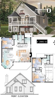 the floor plan for this modern house is very large and has lots of space to put in