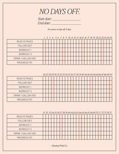 the printable 75 hard challenge sheet is shown in black and white, with numbers for each