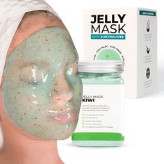 30% Discount on Open Box Jelly Mask Kiwi 17Oz Rubber Face Mask Peel-Off Jar Jar-Kiwi Bruun Beauty Skin Care Face Masks, Matcha Jelly, Hyperpigmentation Mask, Rubber Face Mask, Face Mask Peel Off, Rubber Mask, Korean Facial, Jelly Mask, Skin Care Face