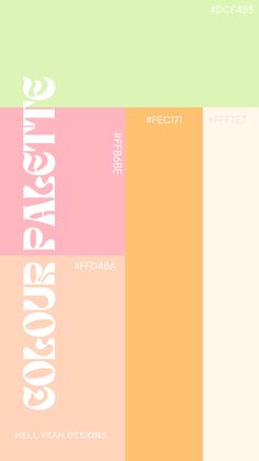 the color scheme for an art project is shown in pastel colors, including pink and green