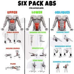 the six pack abs workout poster shows how to use it for back and shoulder exercises