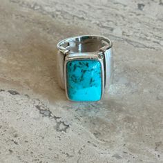 Size 8 Excellent Condition And Hard To Find Original Owner Sterling Silver And Turquoise Beth Dutton, Silver Turquoise Ring, Sterling Silver Rings Turquoise, Silver Turquoise, Turquoise Sterling Silver, Womens Jewelry Rings, Hard To Find, Turquoise Ring, Color Blue