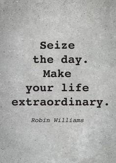 a quote that reads,'seize the day make your life extraordinaryly '