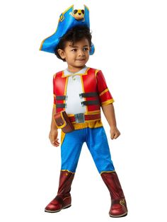 Santiago of the Seas Toddler Costume - costumes.com Santiago Of The Seas, Halloween Costume Hats, Sea Costume, Pirate Boy, Pirate Outfit, Colorful Outfit, Sea Birthday Party, Buried Treasure, Toddler Halloween Costumes