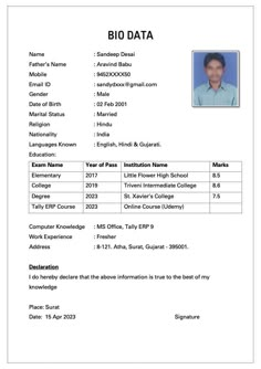 Biodata Format Download For Job, Bio Data Format For Job, Bio Data Format For Student, Cv Form, Cv Format For Job, Biodata Format Download, Marriage Biodata Format, Simple Resume Format, Resume Format Download