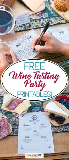 wine tasting party printables with the text free wine tasting party printables