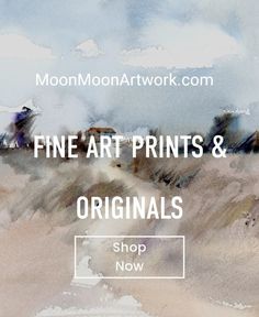 a painting with the words fine art prints and originals on it, shop now