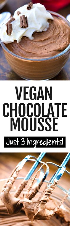 vegan chocolate mousse just 3 ingredients