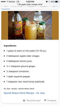 the ingredients for an apple cider drink are shown in this recipe card, which shows how to make it