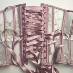 By Starkers Corsetry Pink Haute Couture, Corset Ribbon, Violet Harmon, Beautiful Corset, Sheer Corset, Corset Fashion, Hot Lingerie, Dior Haute Couture