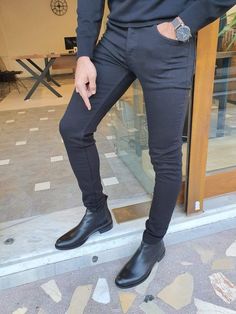 Collection : AUTUMN / WINTER - 21 - 22Production : Special slım fıt pantsPants : Slim Fit PantsPants color :black pants material: 80% COTON 20% VISCOSE Package included : special packageAvailable size: 29 -30 - 31 - 32 - 33 - 34 - 36 - 38 Black Slim Fit Full Length Bottoms, Slim Stretch Bottoms For Workwear, Slim Fit Black Pants With Tapered Leg, Black Fitted Straight Leg Bottoms, Slim Black Bottoms For Workwear, Black Slim Stretch Bottoms, Slim Fall Workwear Bottoms, Black Stretch Bottoms For Business Casual, Black Slim Fit Elastane Pants