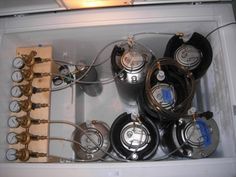 the inside of an oven with many different types of pots and pans in it