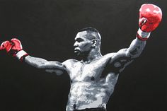 a painting of a man wearing boxing gloves