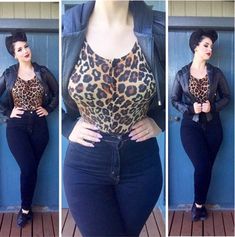 what to wear with violet jeans 50+ best outfits #fashion #outfit #jeans Ootd Cardigan, Rockabilly Girls, Miss Victory Violet, Victory Violet, Leopard Bodysuit, Rockabilly Looks, Rockabilly Girl