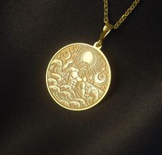 Poseidon was most notably the God of the sea and the protector of all waters; sailors relied upon him for safe passage. - Material Options:  -14K Solid Gold, 925 Sterling Silver, Silver Gold Plated - Silver Thickness 1 mm  - Solid Gold Pendant Thickness 0.8 mm Sizes Available: - 18mm / 0.70 inches - 20mm / 0,78 inches - 25mm / 0,98 inches - 30mm / 1,18 inches - 35mm / 1,37 inches - 40mm / 1,57 inches - 50mm / 1,96 inches -We can engrave the back of your pendant with your custom personalized mess Greek God Jewelry, Gold Engraved Mythological Necklaces, Poseidon Necklace, Neptune Necklace, Mythological Engraved Pendant Jewelry, Sea Necklace, The Protector, Greek Gods, Gold Plated Silver