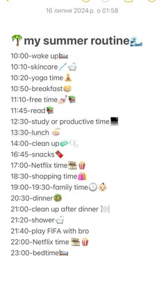 #summer #summerroutine Healthy Summer Routine, Summer Day Routine, Routines School, Summer Routines, Weekend Routine, Summer Routine