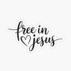 free in jesus sticker on a white background