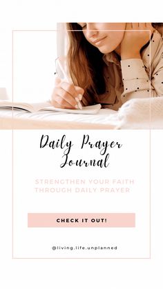 the daily prayer journal with a woman writing