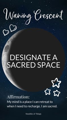 a poster with the words designate a sacred space and stars in front of it