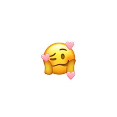 an emoticion with hearts on it's nose and the caption says, i love you