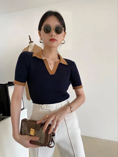 Polo Outfits For Women, Moda Casual Chic, Polo Shirt Outfits, Smart Casual Women, Polo Outfit, Style Parisienne, Office Outfits Women, Effortlessly Chic Outfits, Estilo Preppy