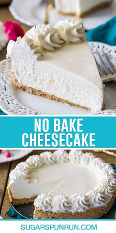 no bake cheesecake with white frosting on top