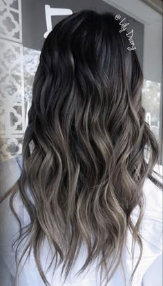 New Hair Color Ideas For Black Hair, Cold Brown Balayage, Dark Brown Hair With Grey, Balyage On Black Hair, Ombre Dark Hair, Dark Brown Hair With Subtle Highlights, Money Pieces On Dark Hair, Smokey Ash Brown Balayage Dark, Dark Balayage Hair