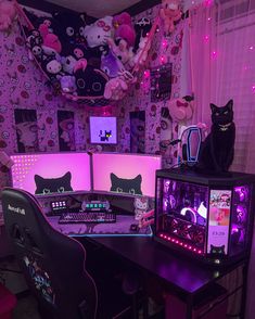 Dark Gamer Room, Gothic Rooms, Emo Room, Games Room Inspiration, Dream Setup, Gothic Decor Bedroom, Scene Room, Game Setup, Gothic Room