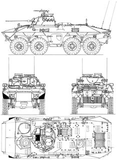 an army vehicle is shown in three different views, including the front and back view