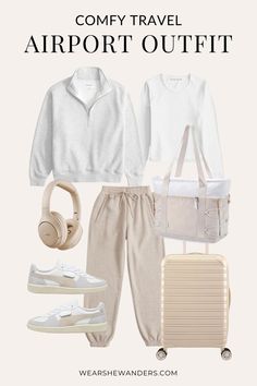 Comfy Travel Outfits to Wear to the Airport and Beyond — Wear She Wanders Sicily Trip, Airport Outfit Winter, Chic Airport Outfit, Comfy Travel Outfit