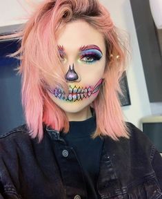 Skull Face Paint, Halloween Date, Party Make-up, Jessie Paege