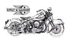 a drawing of a harley davidson motorcycle